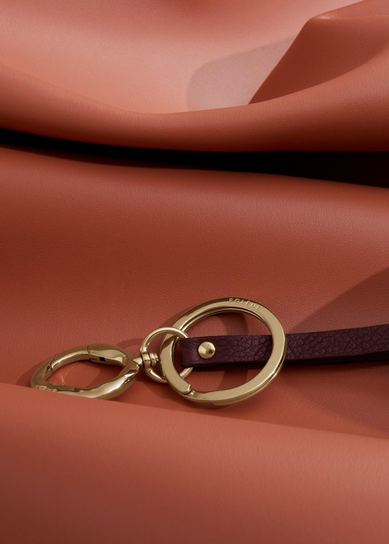 Polene Cubo Keyring Bordeaux | Italia_P80658