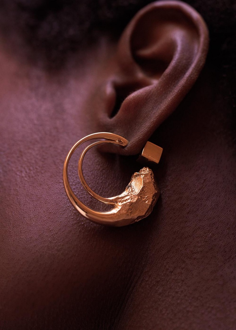 Polene Eroz Hoop Earrings Oro | Italia_P81213