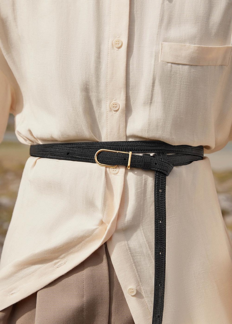 Polene Thin Umi Belt Nere | Italia_P63303