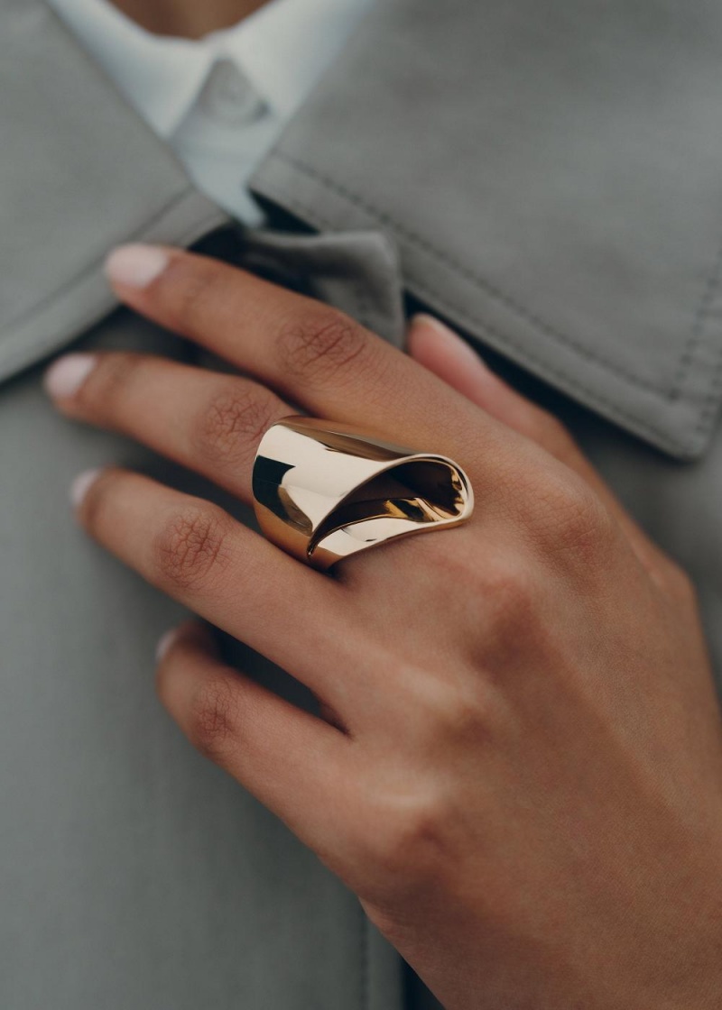 Polene Éole Draped Ring Oro | Italia_P28029