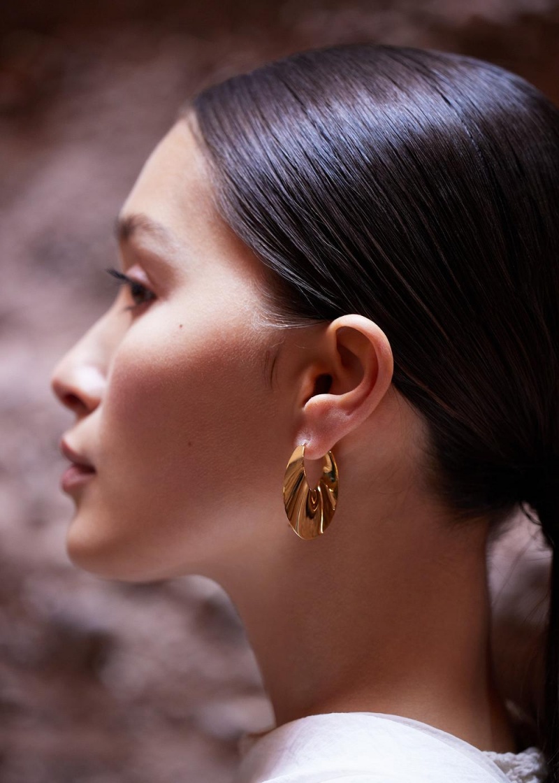 Polene Éole Slim Hoop Earrings Oro | Italia_P68884